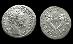Septimius Severus, Denarius, Crossed Cornucopiae reverse, Emesa mint!